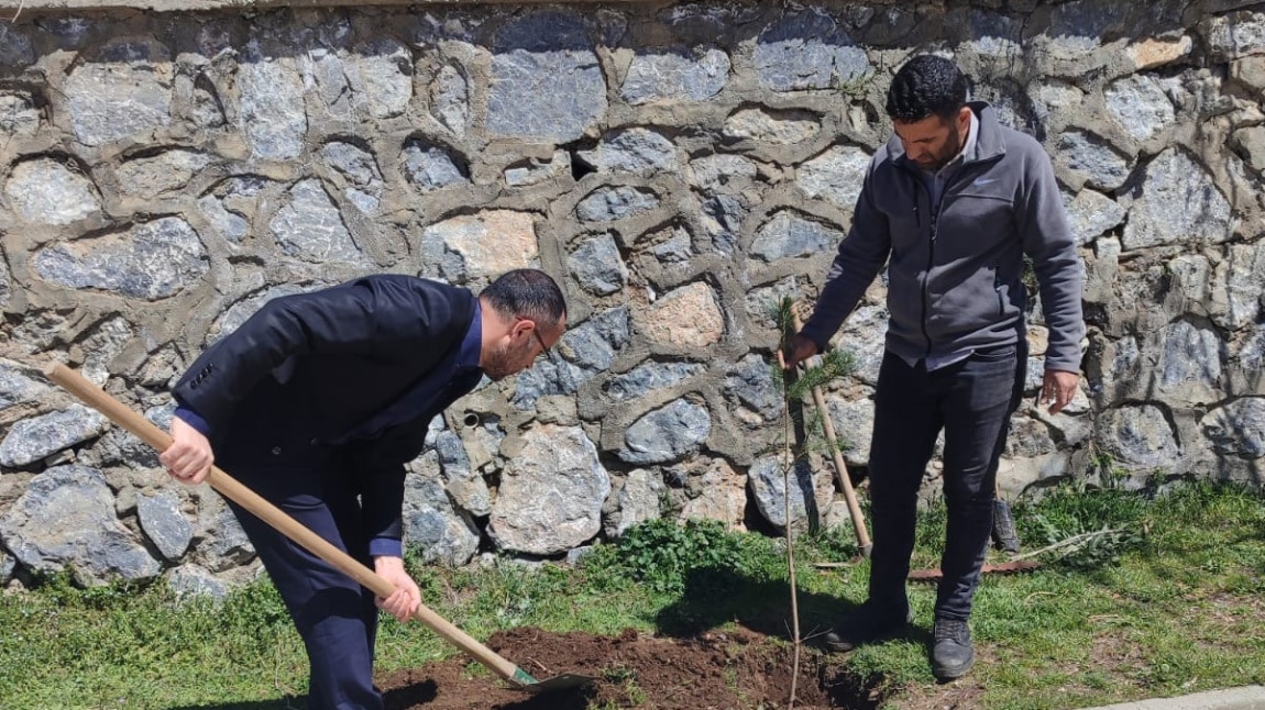  Okul Bahçesine Fidan Dikme Etkinliği 